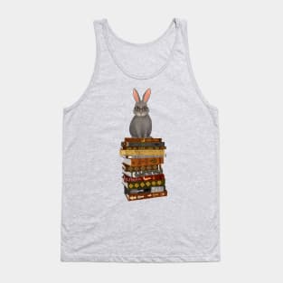 Rabbit on Books Tank Top